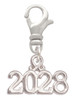 3 Merry Monkeys Silvertone Horizontal Year 2028 - Clip on Charm