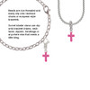 Small Hot Pink Crystal Cross Rope Charm Bead Dangle
