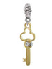 Trefoil Key with Crystals Rope Charm Bead Dangle