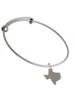 3 Merry Monkeys Stainless Steel Texas Shape - Charm Bangle Bracelet