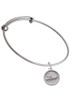 3 Merry Monkeys Silvertone Love - Round Seal - Charm Bangle Bracelet