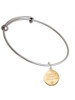 3 Merry Monkeys Goldtone Engraved Explore Dream Discover Disc - Charm Bangle Bracelet