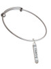 3 Merry Monkeys Silvertone Family Bar - Charm Bangle Bracelet
