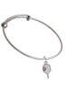 3 Merry Monkeys Two Tone Pickleball Paddle Charm Bangle Bracelet