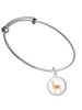 3 Merry Monkeys Silvertone Domed Llama - Charm Bangle Bracelet