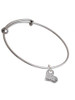 3 Merry Monkeys Silvertone Pickleball Heart Charm Bangle Bracelet