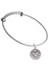 3 Merry Monkeys Silvertone Heart Outline - Round Seal - Charm Bangle Bracelet