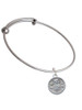 3 Merry Monkeys Silvertone Owl - Round Seal - Charm Bangle Bracelet