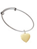 3 Merry Monkeys Goldtone Heart Locket - Charm Bangle Bracelet