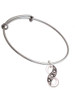 3 Merry Monkeys Silvertone Paw Prints Infinity - Charm Bangle Bracelet