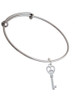 3 Merry Monkeys Silvertone Open Peace Heart Key - Charm Bangle Bracelet