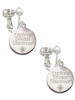 3 Merry Monkeys Engraved Explore Dream Discover Disc - Clip On Earrings