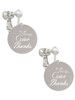 3 Merry Monkeys Stainless Steel In all things Give Thanks Disc - Clip On Earrings