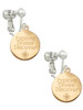3 Merry Monkeys Goldtone Engraved Explore Dream Discover Disc - Clip On Earrings