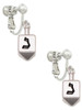 3 Merry Monkeys Silvertone 3-D Dreidel - Clip On Earrings