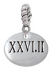 Marathon Roman Numeral Rope Charm Bead Dangle
