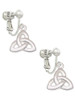 3 Merry Monkeys Silvertone Celtic Trinity Knot - Clip On Earrings