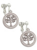 3 Merry Monkeys Stainless Steel Trust in the Lord Tree of Life - Clip On Earrings
