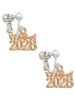 3 Merry Monkeys Goldtone Class of 2028 - Clip On Earrings