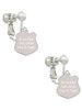 3 Merry Monkeys Stainless Steel Keep Him Safe Police Badge - Clip On Earrings