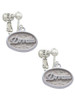 3 Merry Monkeys Silvertone Dream - Oval Seal - Clip On Earrings