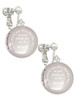 3 Merry Monkeys Silvertone To the World You are a Mother Round Locket - Clip On Earrings