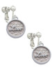 3 Merry Monkeys Silvertone Love - Round Seal - Clip On Earrings