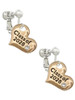 3 Merry Monkeys Goldtone Class of 2028 Heart - Clip On Earrings
