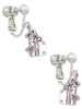3 Merry Monkeys Silvertone 3-D Ambulance - Clip On Earrings