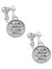 3 Merry Monkeys Silvertone XOXO - Round Seal - Clip On Earrings