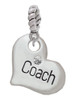 Large ''Coach'' Heart Rope Charm Bead Dangle