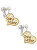3 Merry Monkeys Goldtone Large Grandmother Heart with Crystal - Clip On Earrings