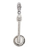 3 Merry Monkeys Silvertone 3-D Banjo - Rope Charm Bead Dangle