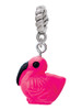 3 Merry Monkeys Resin Hot Pink Flamingo - Rope Charm Bead Dangle