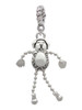 3 Merry Monkeys Silvertone Dog with 4 Dangle legs - Rope Charm Bead Dangle