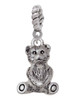 Antiqued Teddy Bear Rope Charm Bead Dangle