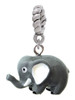 3 Merry Monkeys Resin Grey Elephant - Rope Charm Bead Dangle
