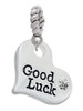 Large Good Luck Heart Rope Charm Bead Dangle
