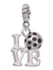 3 Merry Monkeys Silvertone Love Pickleball Rope Charm Bead Dangle