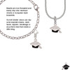 3 Merry Monkeys Silvertone 3-D Graduation Hat with 2028 - Rope Charm Bead Dangle