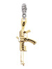 3 Merry Monkeys Goldtone Rifle - Rope Charm Bead Dangle