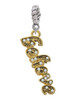 3 Merry Monkeys Goldtone Crystal Script ''Believe'' - Rope Charm Bead Dangle
