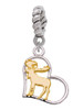 3 Merry Monkeys Two-tone Moose in Heart - Rope Charm Bead Dangle