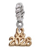 3 Merry Monkeys Goldtone Mini Year 2028 - Rope Charm Bead Dangle