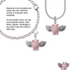 3 Merry Monkeys Pink Flying Pig with Wings - Rope Charm Bead Dangle