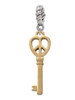 3 Merry Monkeys Goldtone Open Peace Heart Key - Rope Charm Bead Dangle