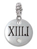 Half Marathon with Clear Crystal Roman Numeral Rope Charm Bead Dangle