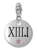 Half Marathon with Pink Crystal Roman Numeral Rope Charm Bead Dangle