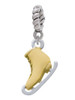 3-D Gold Tone Ice Skate Rope Charm Bead Dangle