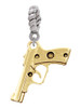 Gold Tone 9mm Handgun Rope Charm Bead Dangle